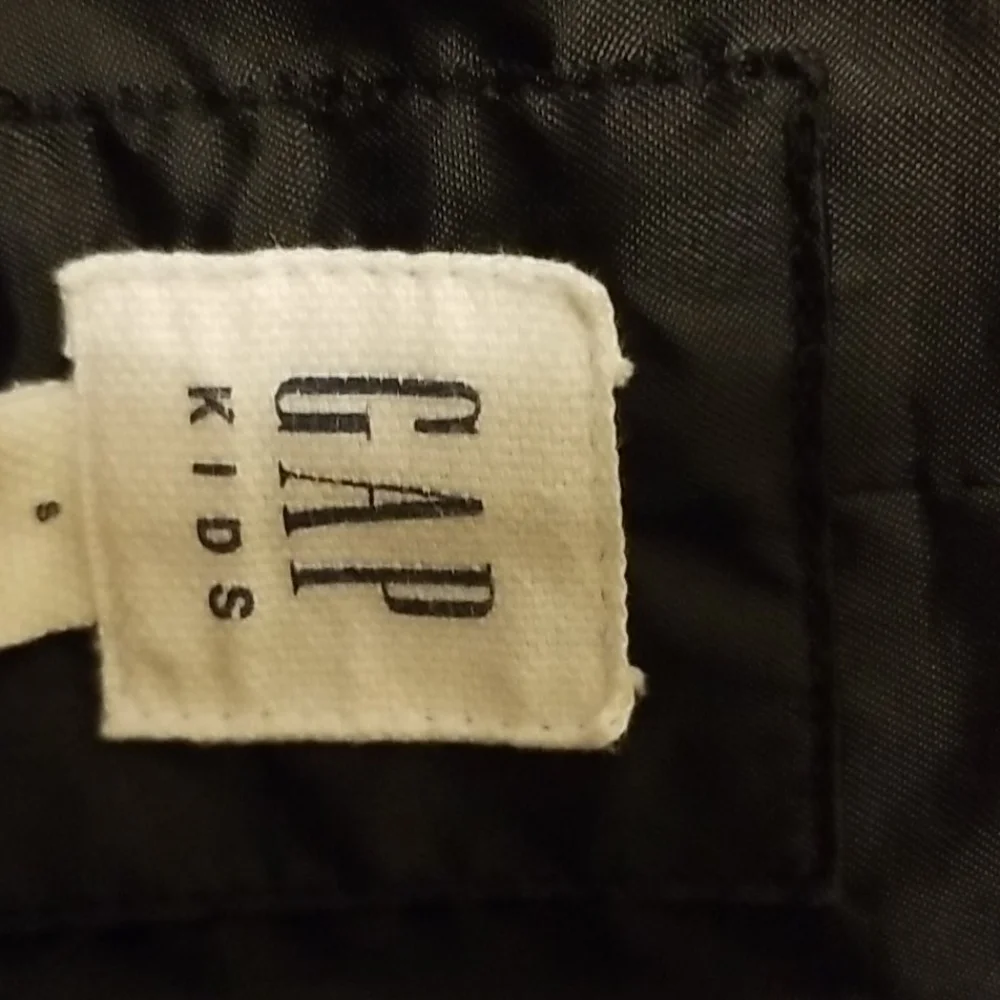 GAP Cream Faux Fur Jacket with Black Stripes